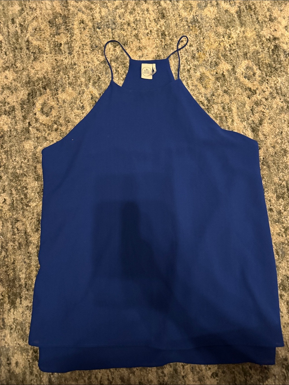 Women's Royal Blue Sleeveless Halter Tank Top
